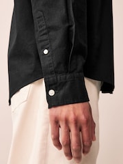 Noir - Ajustement régulier - Chemise Oxford à manches longues - Image 6 de 9