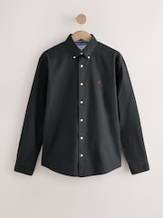 Noir - Ajustement régulier - Chemise Oxford à manches longues - Image 7 de 9