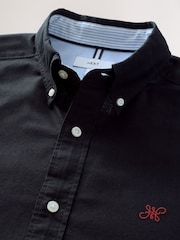 Black Slim Fit Long Sleeve Oxford Shirt - Image 6 of 7
