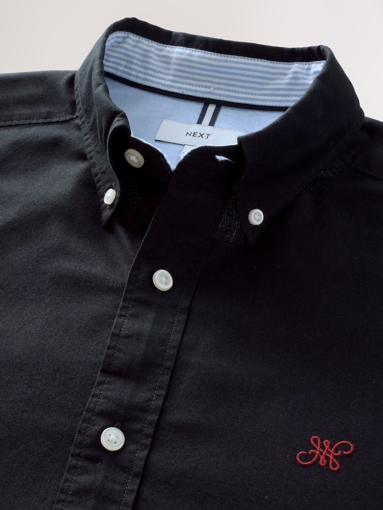 Noir - Slim Fit (Slim Fit) - Chemise Oxford à manches longues - Image 6 of 7