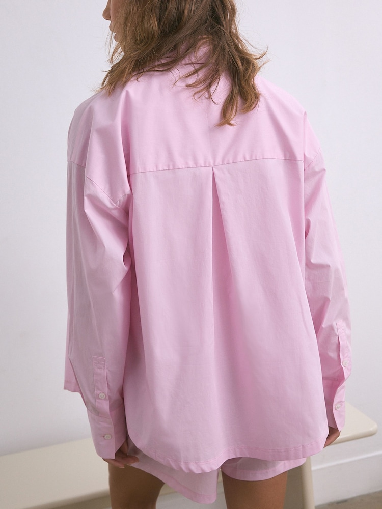 self. Pink Oversized 100% Cotton Shirt - Image 4 of 11