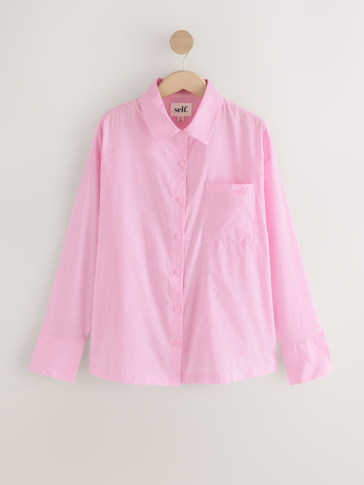 self. Pink Oversized 100% Cotton Shirt - Image 8 of 11