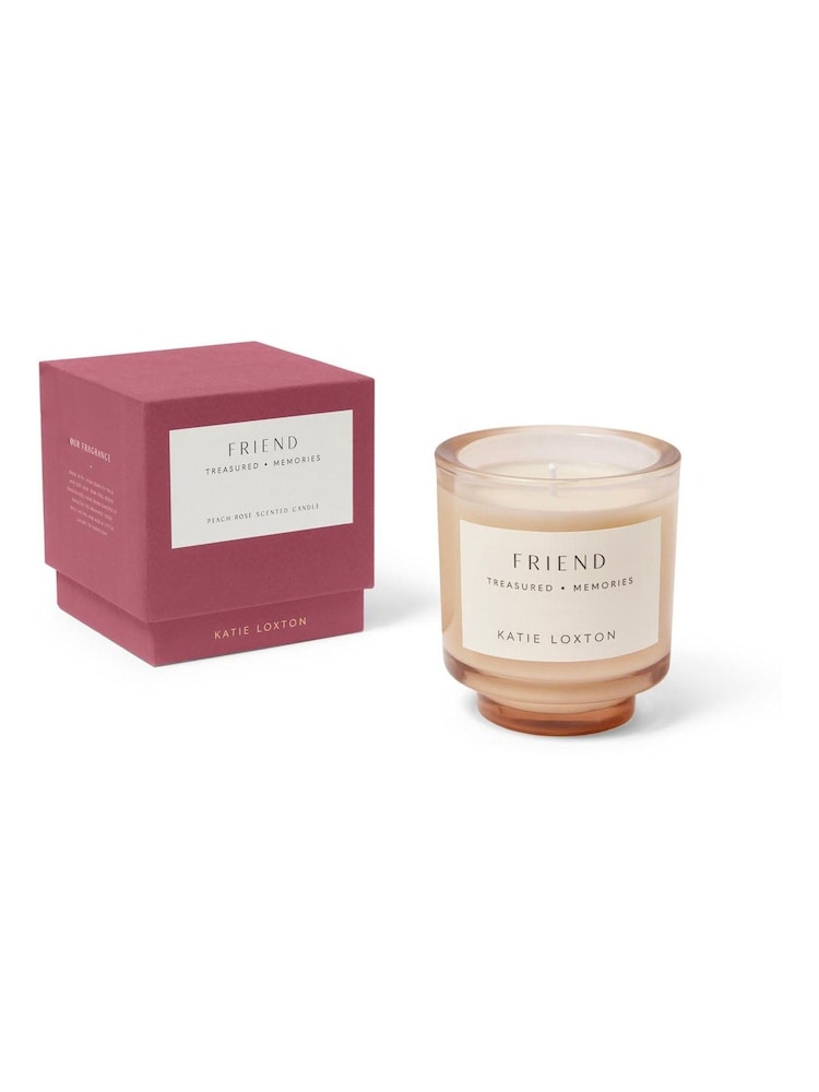 Katie Loxton Red Friend Peach Rose & Sweet Mandarin Sentiment Candle - Image 1 of 2