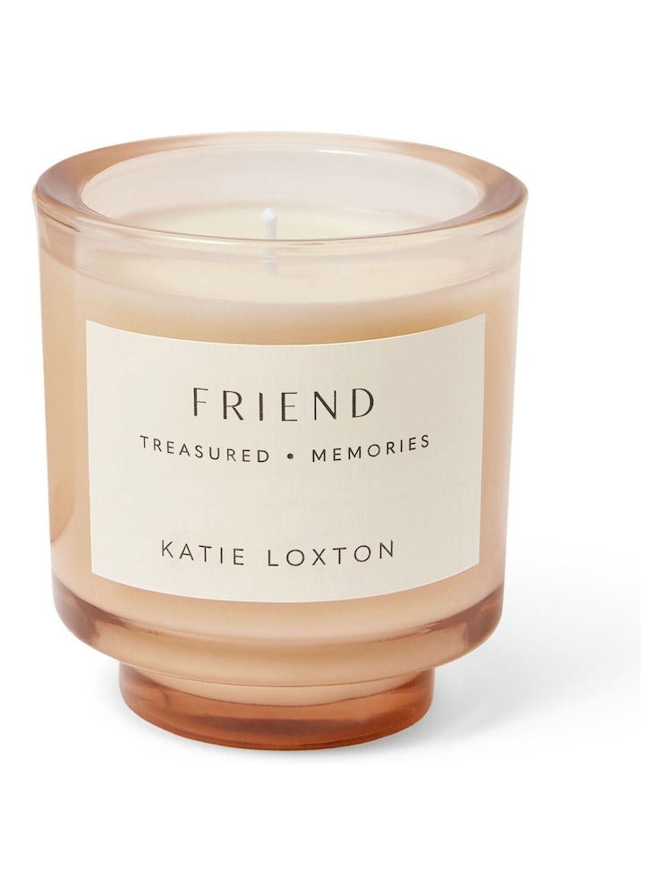 Katie Loxton Red Friend Peach Rose & Sweet Mandarin Sentiment Candle - Image 2 of 2