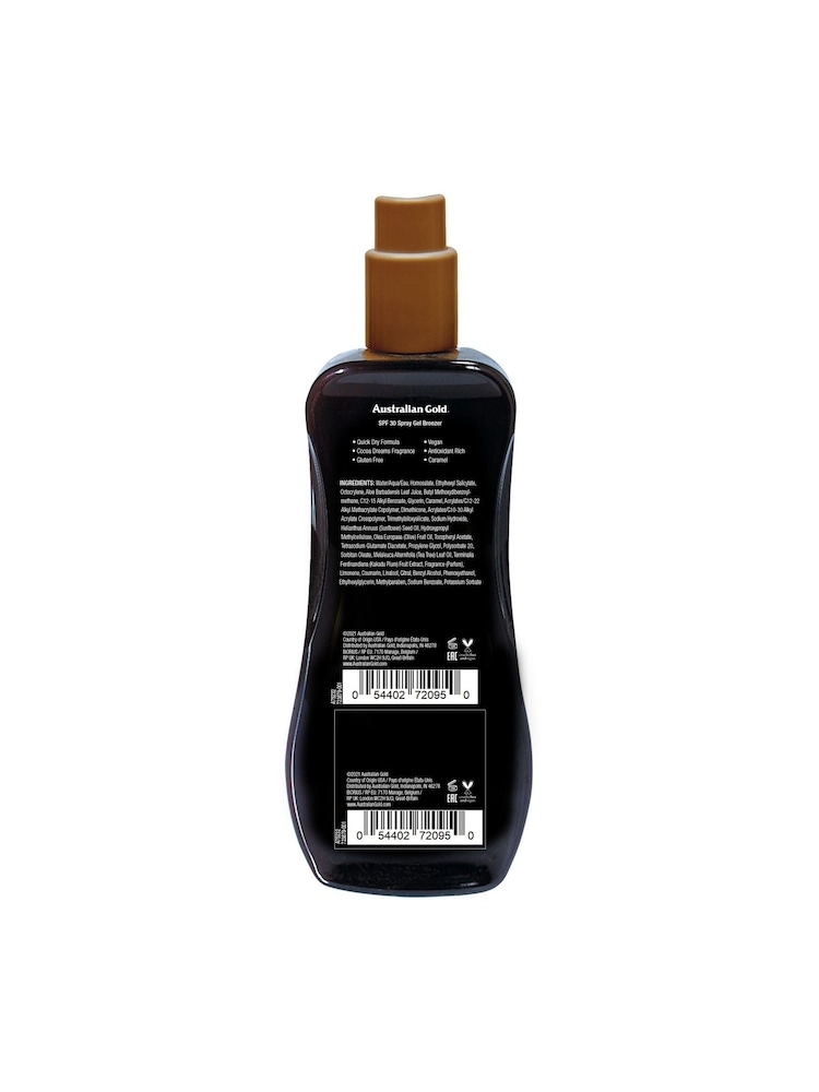 Australian Gold SPF 30 Instant Bronzer Spray Gel Suncream 237ml - Image 2 of 2