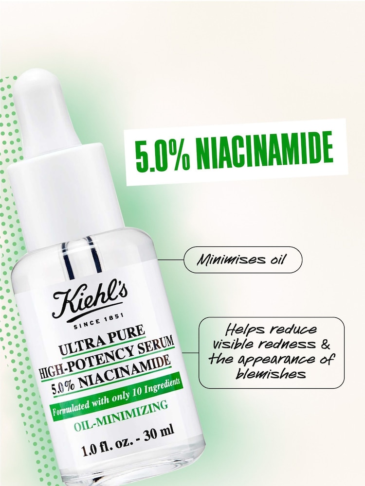 Kiehls 5.0% Niacinamide Oil-Minimizing Ultra Pure High-Potency Serum 30ml - Image 2 of 5