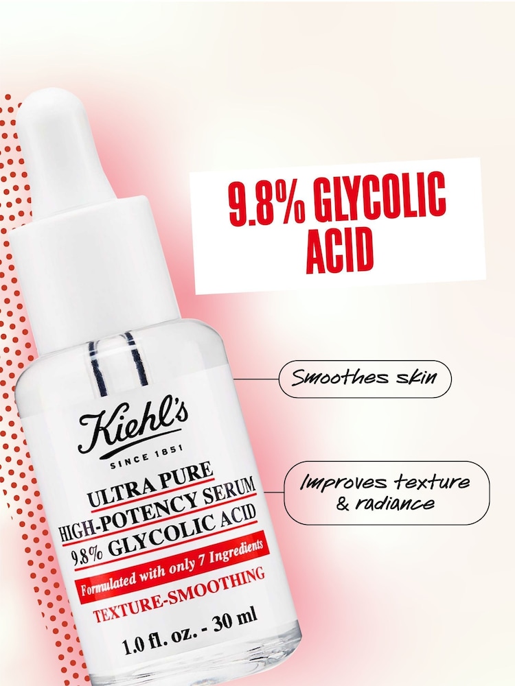Kiehls Ultra Pure High-Potency Serum 10% Glycolic Acid (Texture-Smoothing) 30ml - Image 2 of 5