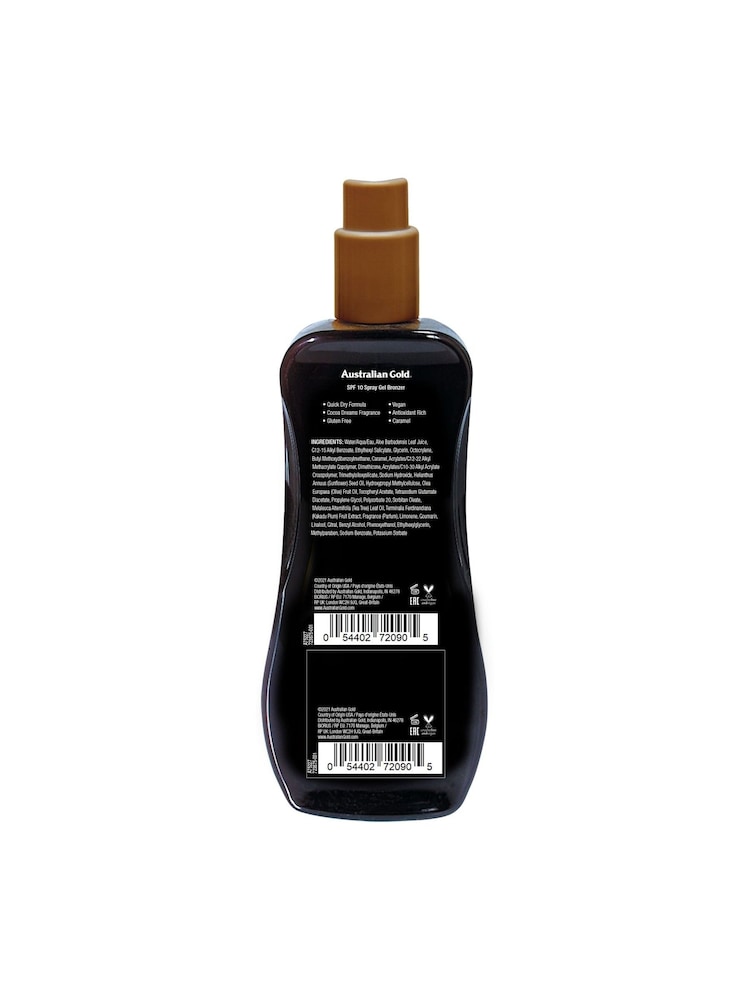 Australian Gold SPF 10 Instant Bronzer Spray Gel Suncream 237ml - Image 2 of 2