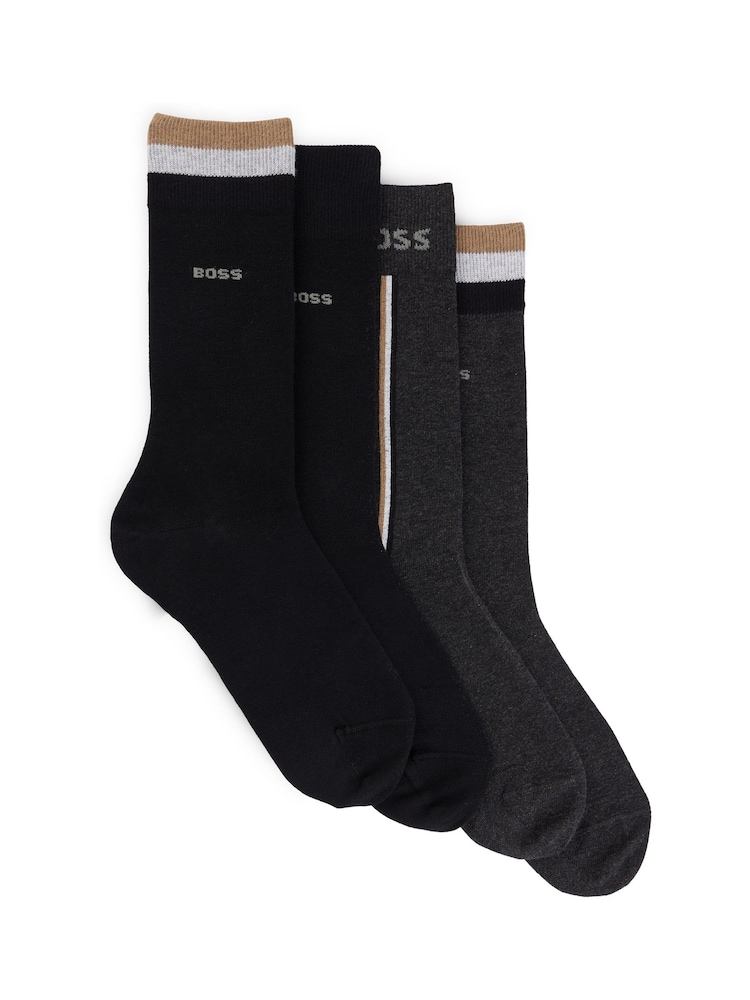 BOSS Cotton Blend Socks 4 Pack In A Regular Fit - Изображение 1 из 4