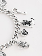 Silver Tone Vintage Charm Bracelet - Image 4 of 5
