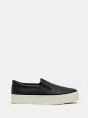 Hush Black Gili Flatform Leather Trainers - Image 2 of 3