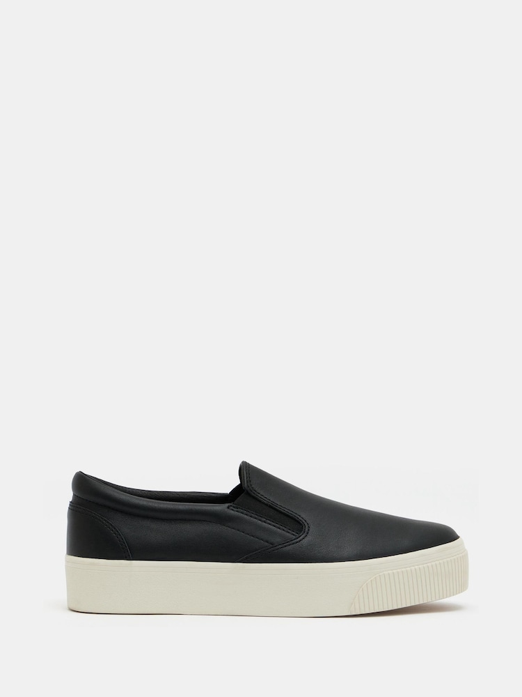 Hush Black Gili Flatform Leather Trainers - Image 2 of 3