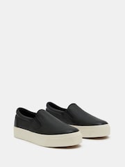 Hush Black Gili Flatform Leather Trainers - Image 3 of 3