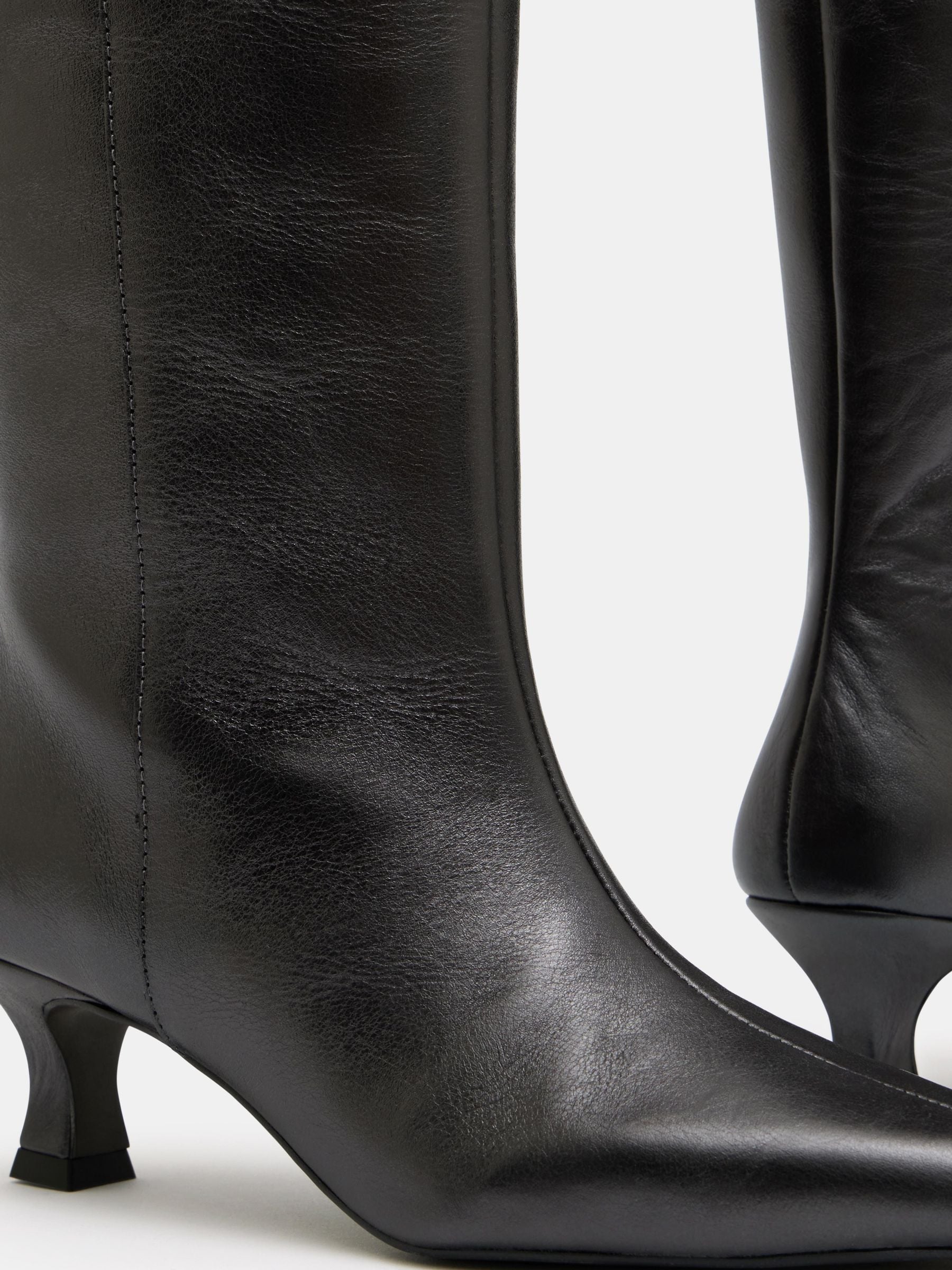 Buy Hush Grey Katlynn Leather Kitten Heel Knee Boots from Buy Hush Grey Katlynn Leather Kitten Heel Knee Boots from