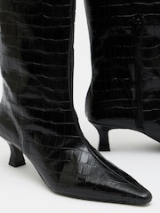 Hush Black Katlynn Leather Kitten Heel Knee Boots - Image 5 of 5