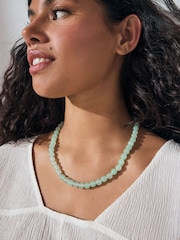 Green Beaded Necklace - Image 1 of 7