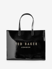 Schwarz - Ted Baker Crikon Crinkle Extra große Icon-Tasche - Bild 1 von 5