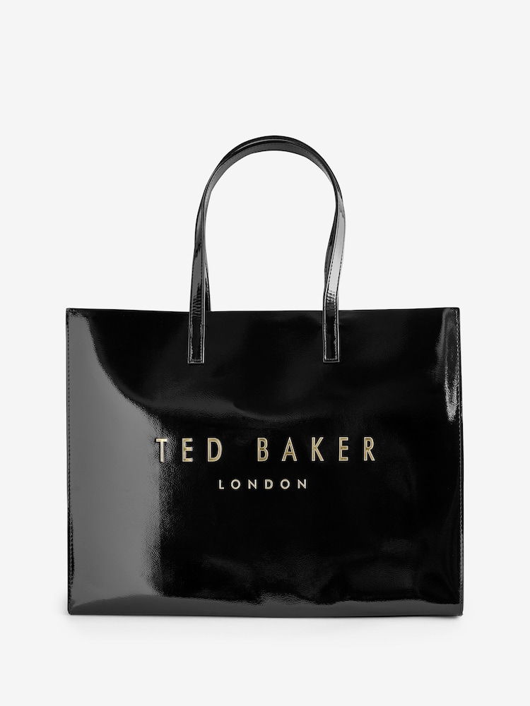 Schwarz - Ted Baker Crikon Crinkle Extra große Icon-Tasche - Bild 1 von 5