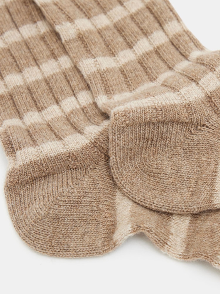 Hush Cream Wool Stripe Socks - Image 2 of 3