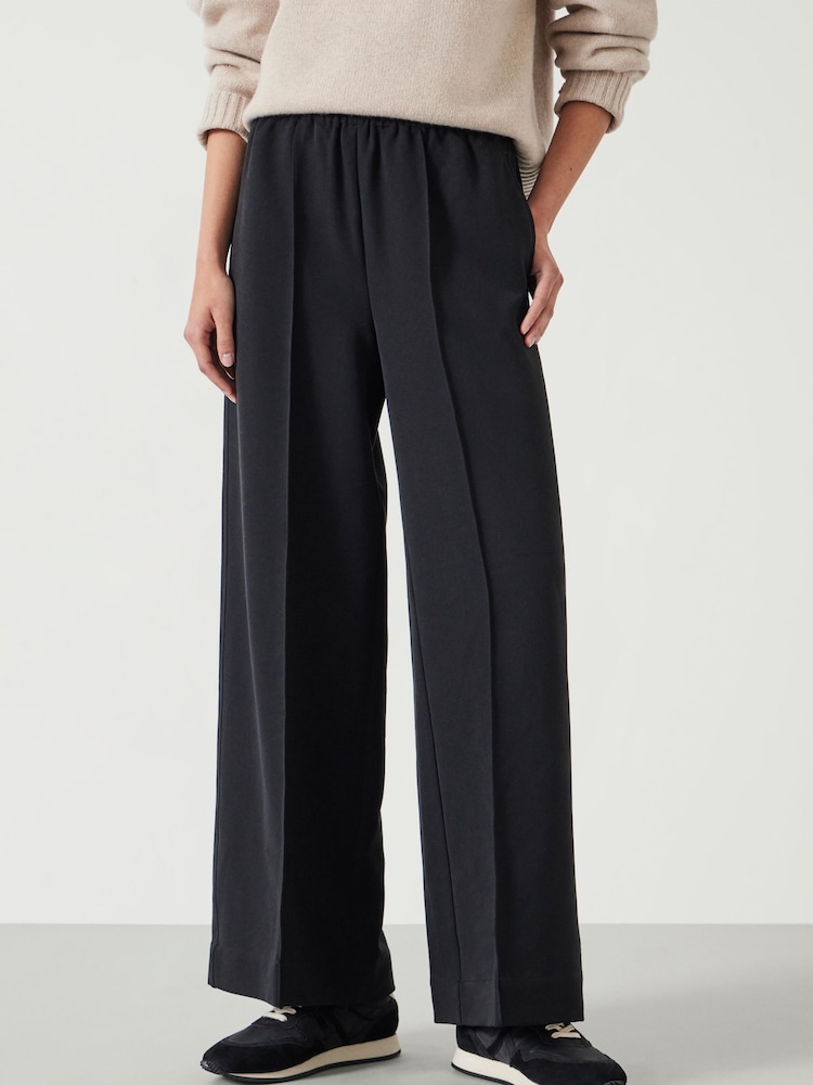 Hush Black Petunia Pintuck Wide Leg Trousers - Image 1 of 5