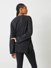 Hush Grey Boyfriend Neve Cashmere Jumper - Image 2 of 5