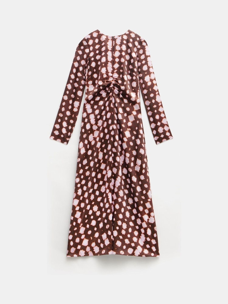 Hush Brown Print Myrah Midi Dress - Image 5 of 5 Hush Brown Print Myrah Midi Dress - Image 5 of 5
