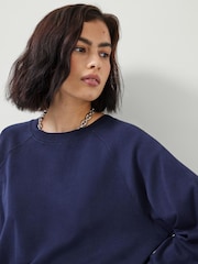 Hush Dark Blue 100% Cotton Matilda Raglan Top - Image 3 of 4