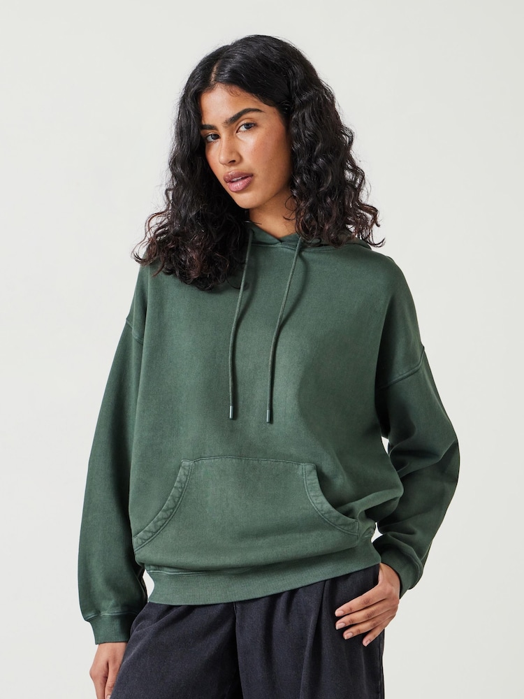 Hush Green Shay Oversized Heavyweight 100% Cotton Hoodie - Image 1 of 4
