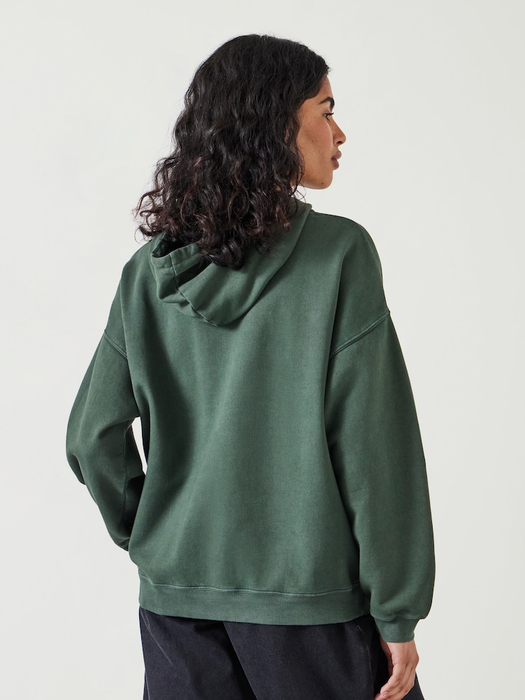 Hush Green Shay Oversized Heavyweight 100% Cotton Hoodie - Image 2 of 4