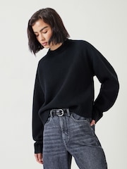 Hush Black Nina Merino Wool Cropped Jumper - Image 1 of 5