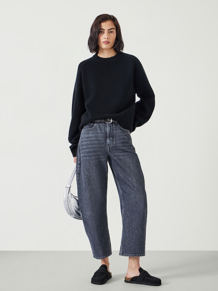 Hush Black Nina Merino Wool Cropped Jumper - Image 2 of 5
