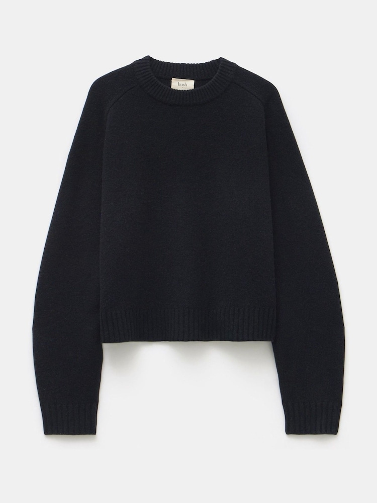 Hush Black Nina Merino Wool Cropped Jumper - Image 5 of 5