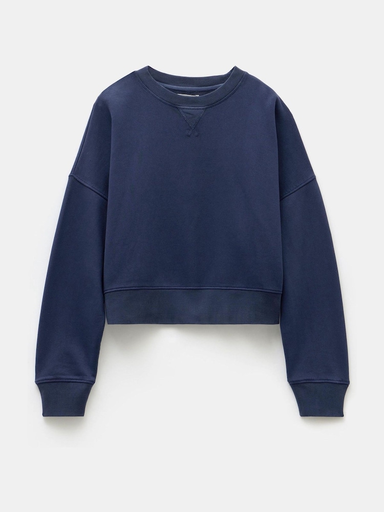 Azul - Hush Oversized 100% Cotton Micaela Cropped Sweatshirt - Imagen 4 de 4 Azul - Hush Oversized 100% Cotton Micaela Cropped Sweatshirt - Imagen 4 de 4
