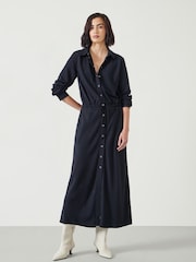 Hush Black Martina Pinstripe Midi Dress - Image 1 of 6