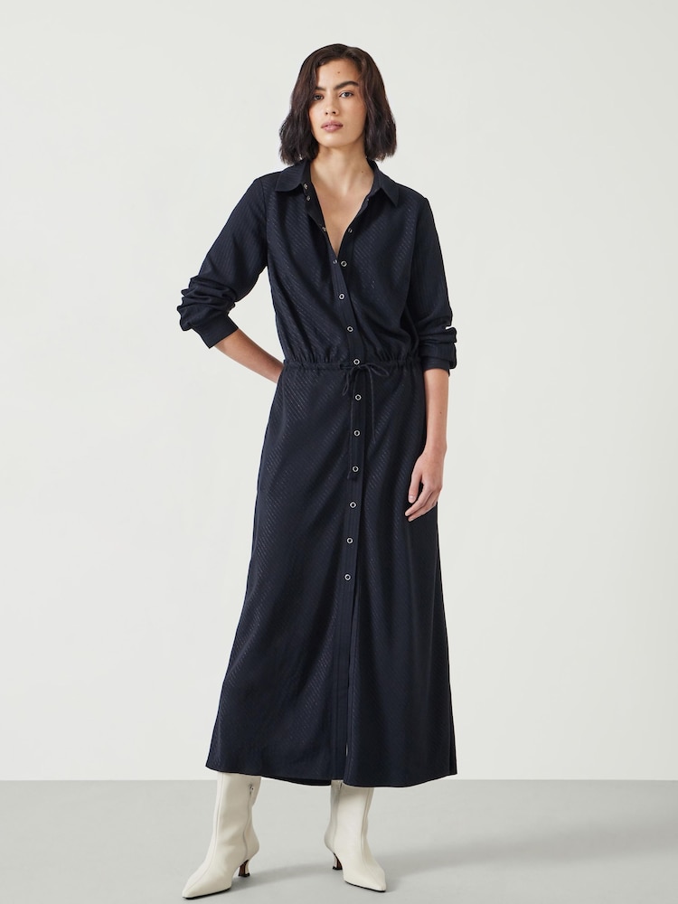 Hush Black Martina Pinstripe Midi Dress - Image 1 of 6