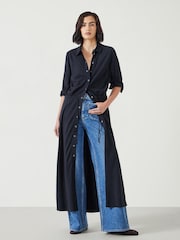 Hush Black Martina Pinstripe Midi Dress - Image 5 of 6