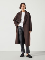 Hush Brown Pure Wool Double Faced Coat - Image 1 of 4