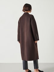 Hush Brown Pure Wool Double Faced Coat - Image 2 of 4