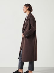 Hush Brown Pure Wool Double Faced Coat - Image 3 of 4