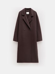 Hush Brown Pure Wool Double Faced Coat - Image 4 of 4