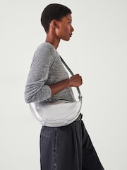 Hush Silver Rory Crescent Leather Cross-Body Bag - Image 2 of 5