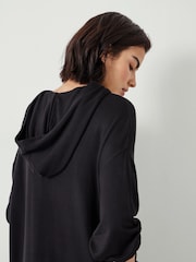Hush Black Oversized Noah Lightweight Longline Hoodie - Image 4 of 5