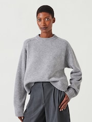 Hush Grey Nina Merino Wool Cropped Jumper - Image 1 of 5