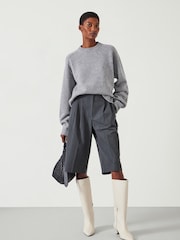 Hush Grey Nina Merino Wool Cropped Jumper - Image 2 of 5