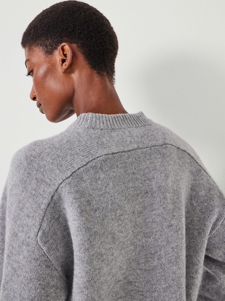 Hush Grey Nina Merino Wool Cropped Jumper - Image 4 of 5