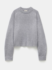 Hush Grey Nina Merino Wool Cropped Jumper - Image 5 of 5