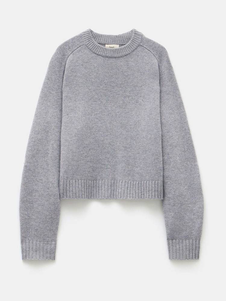 Hush Grey Nina Merino Wool Cropped Jumper - Image 5 of 5