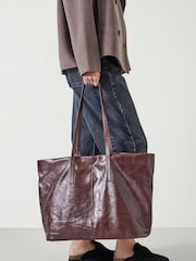 Hush Brown Winter Patent Leather Tote - Image 1 of 5