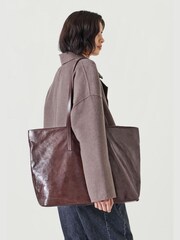 Hush Brown Winter Patent Leather Tote - Image 2 of 5