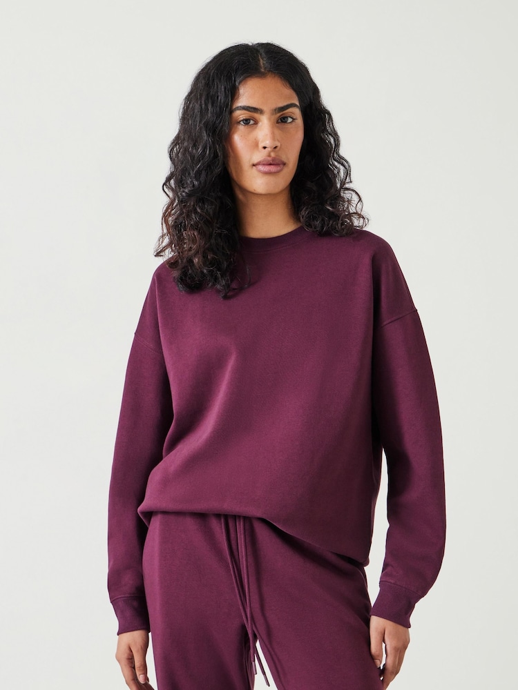 Hush Dark Red Quaden Clean Oversized Sweatshirt - Image 1 of 5